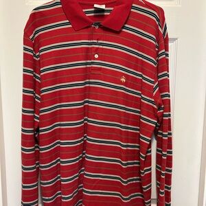 Brooks Brothers Red and Black Striped Polo Shirt